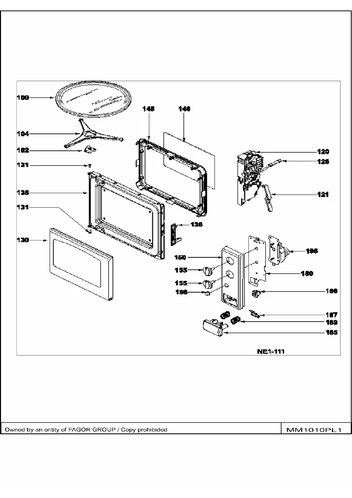Vue éclatée BRANDT MM1010W MM1010W1