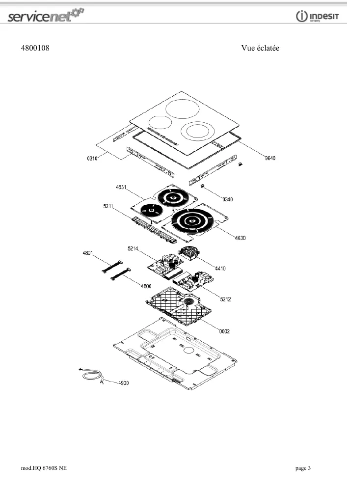 Vue éclatée HOTPOINT-ARISTON HQ6760SNE 159192