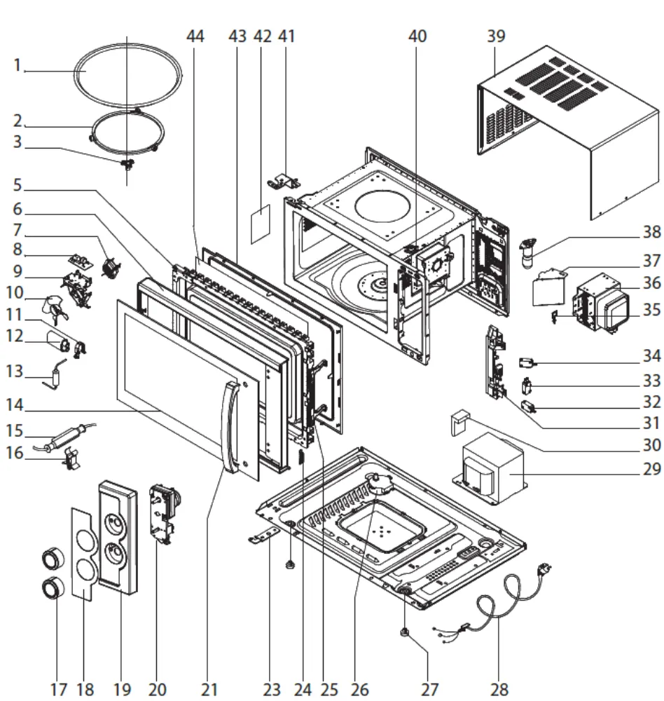 Vue éclatée BRANDT SM2500B SM2500B1