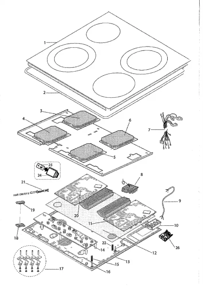 Vue éclatée HOTPOINT-ARISTON KIC644X 79142