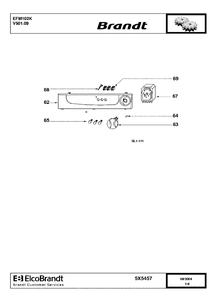 Vue éclatée BRANDT EFM102K V50109