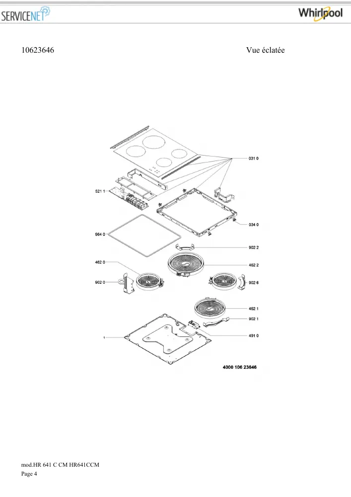 Vue éclatée HOTPOINT-ARISTON HR641CCM 104282