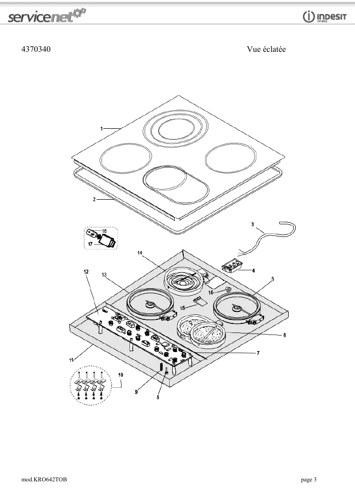 Vue éclatée HOTPOINT-ARISTON KRO642TOB 79158