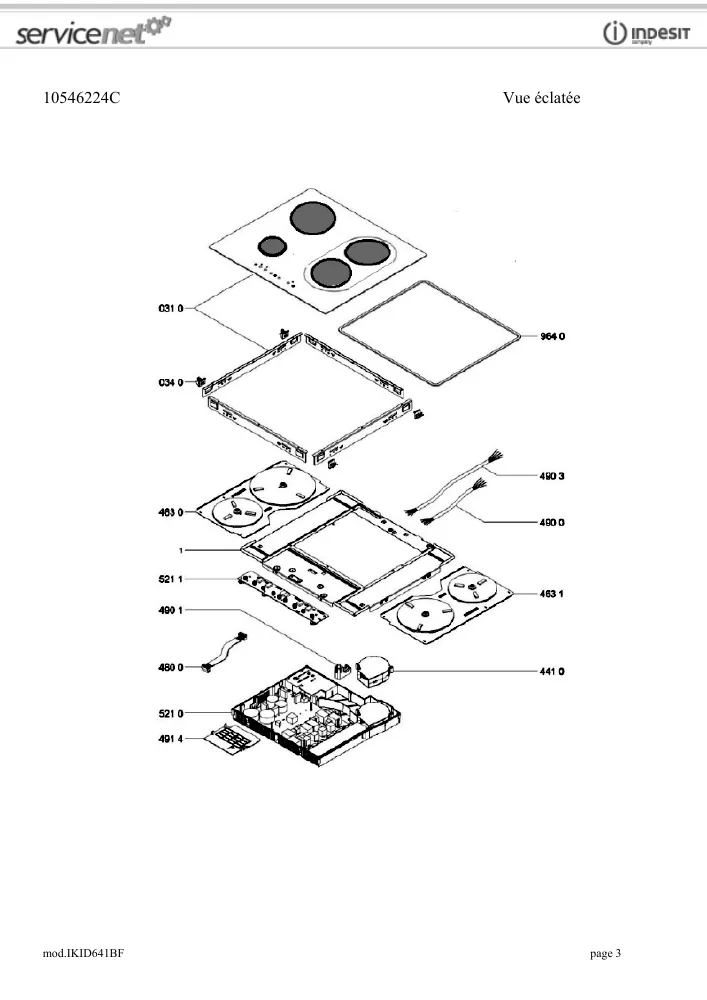 Vue éclatée HOTPOINT-ARISTON IKID641BF 93371