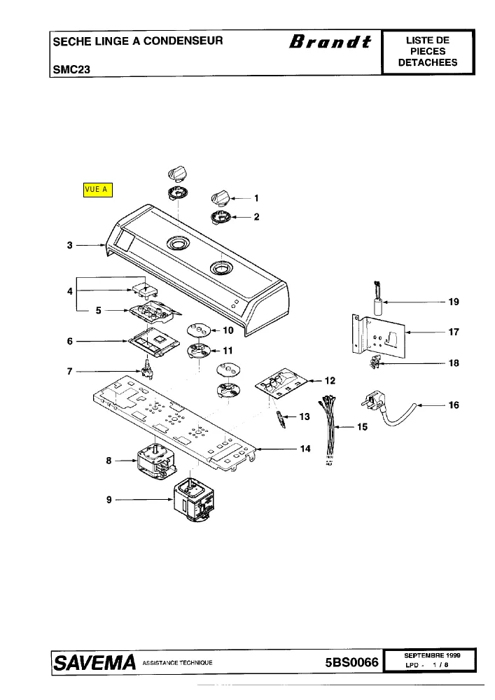 Vue éclatée BRANDT SMC23 213ABRFFG