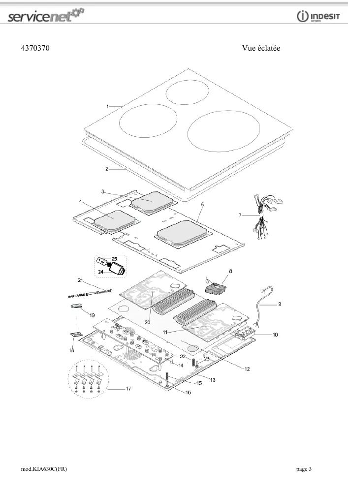 Vue éclatée HOTPOINT-ARISTON KIA630CFR 79417