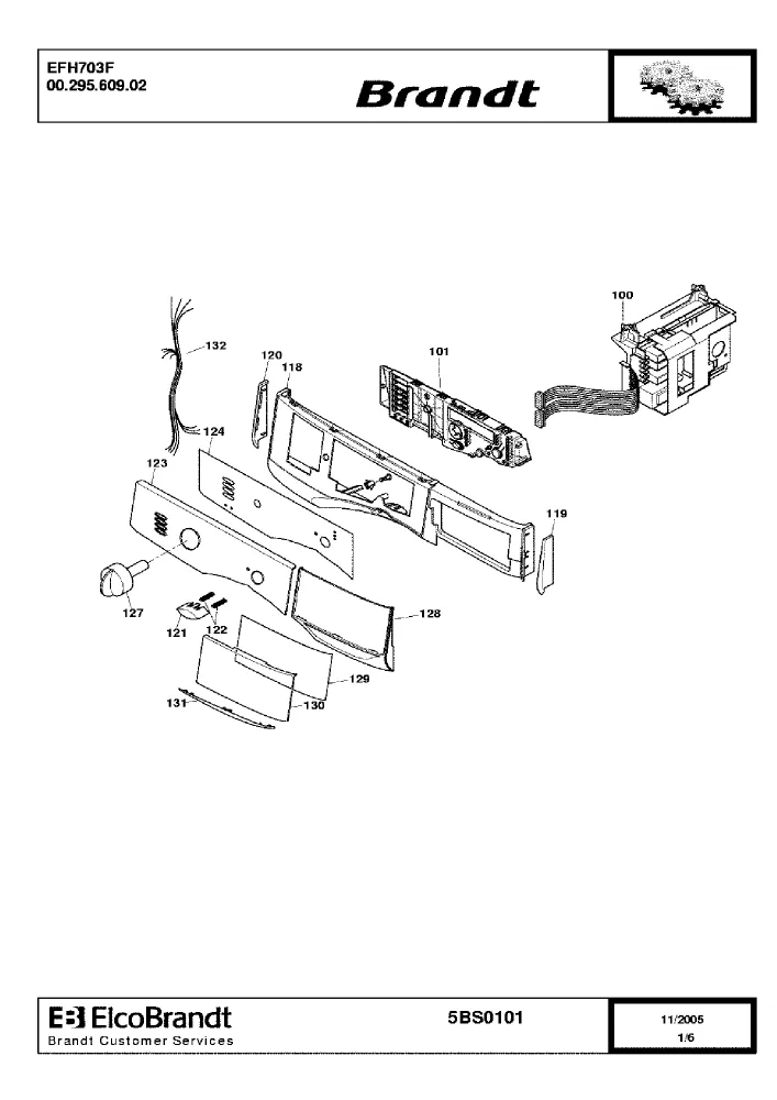 Vue éclatée BRANDT EFH703F 0029560902
