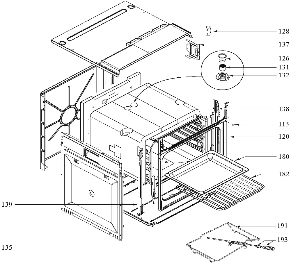 Vue éclatée BRANDT FP1340B FP1340B1