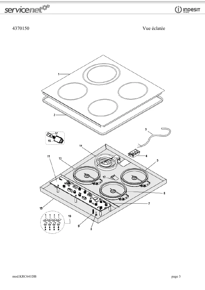 Vue éclatée HOTPOINT-ARISTON KRC641DB 79153
