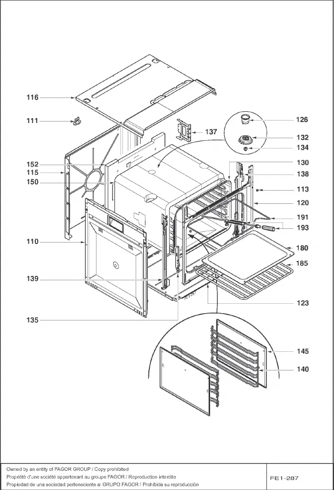 Vue éclatée BRANDT FC1041X FC1041X1