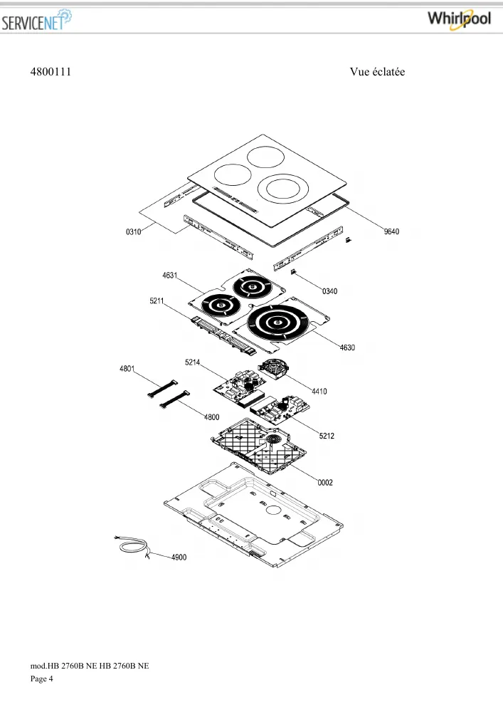 Vue éclatée HOTPOINT-ARISTON HB2760BNE 859991581560