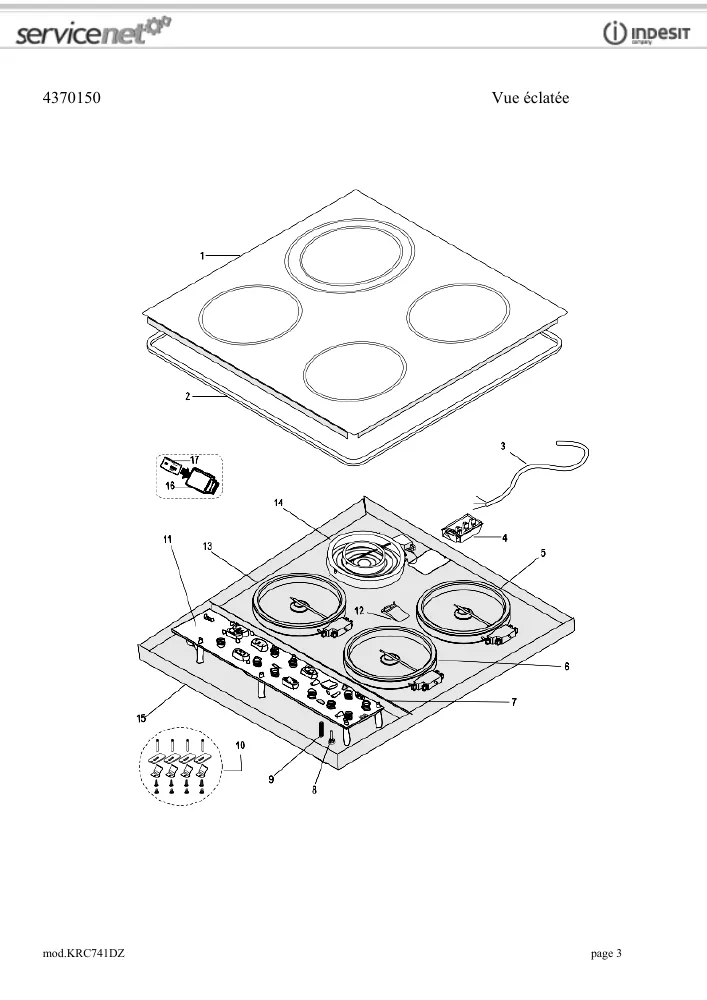 Vue éclatée HOTPOINT-ARISTON KRC741DZ 79161