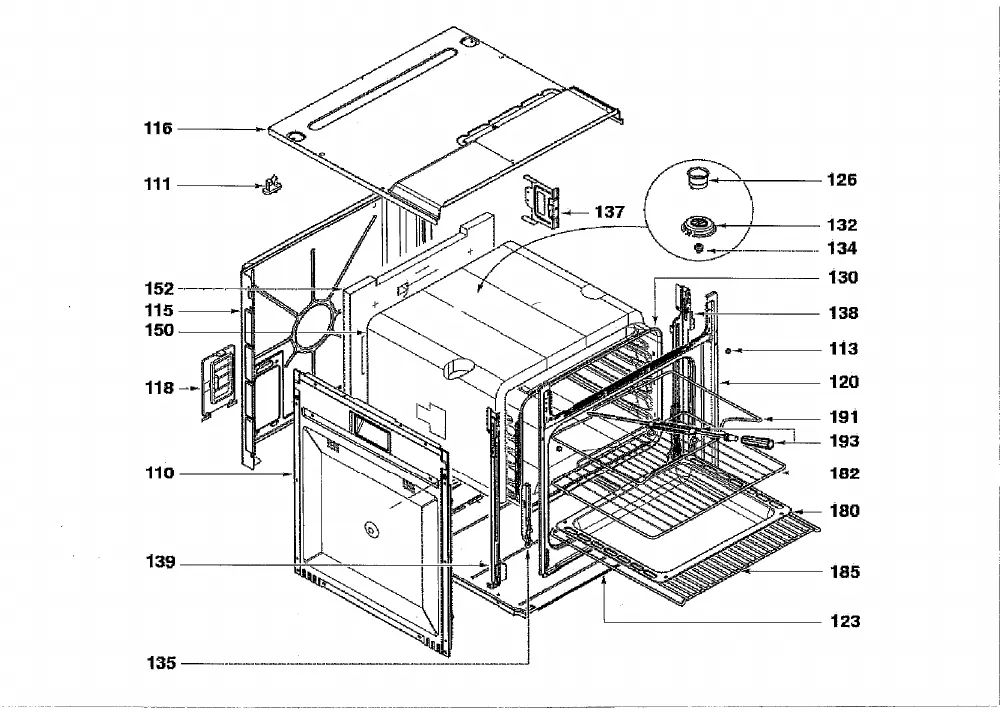 Vue éclatée BRANDT FE422BF1 FE422BF13
