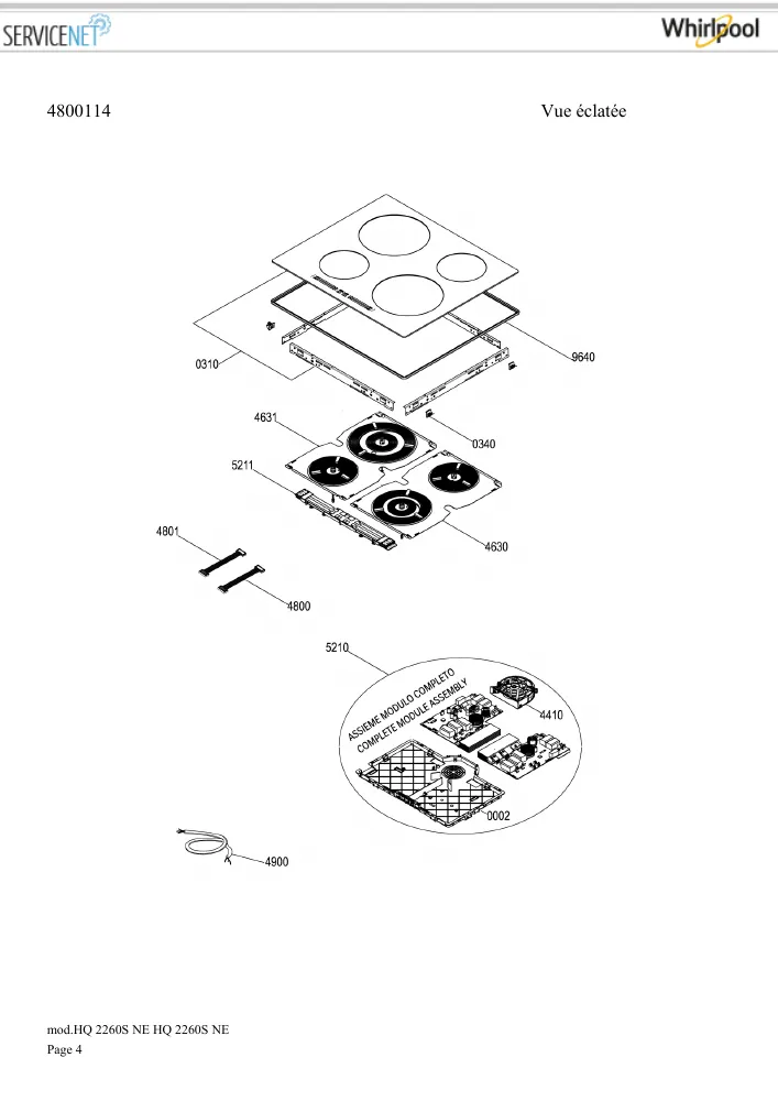 Vue éclatée HOTPOINT-ARISTON HQ2260SNE 158551