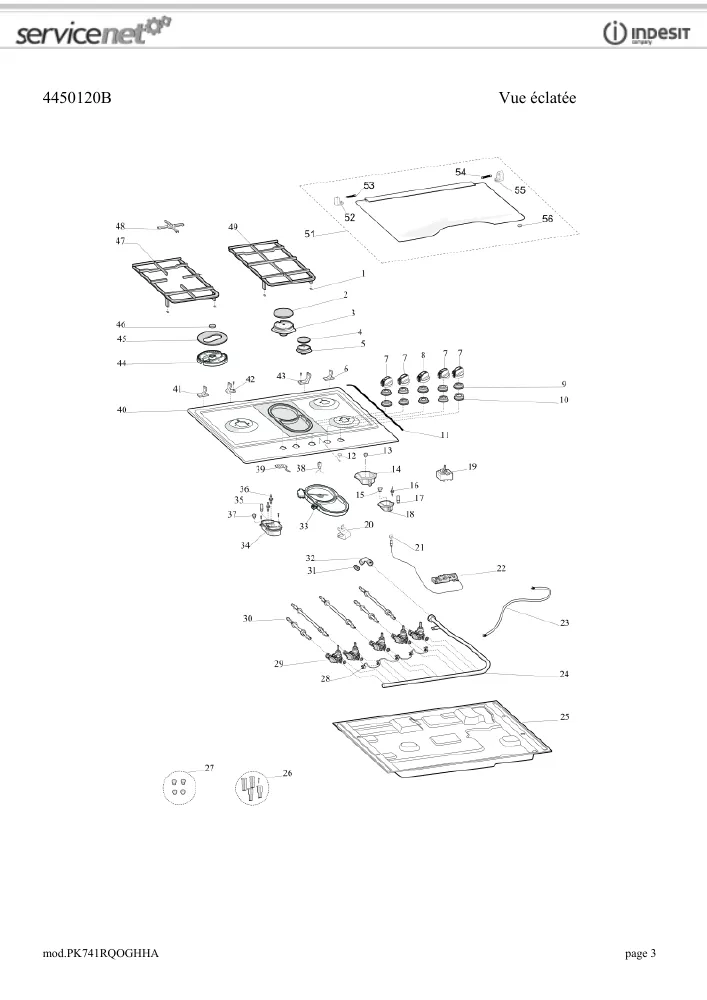 Vue éclatée HOTPOINT-ARISTON PK741RQOGHHA 76601
