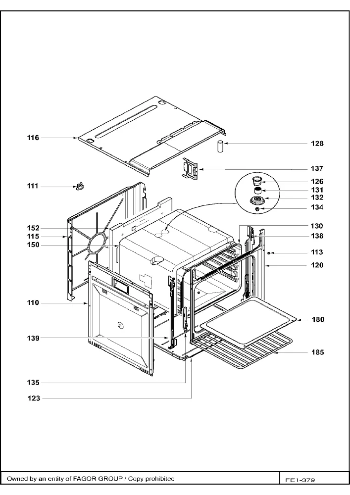 Vue éclatée BRANDT FP981X FP981X1