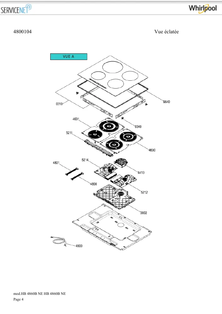 Vue éclatée HOTPOINT-ARISTON HB4860BNE 157703