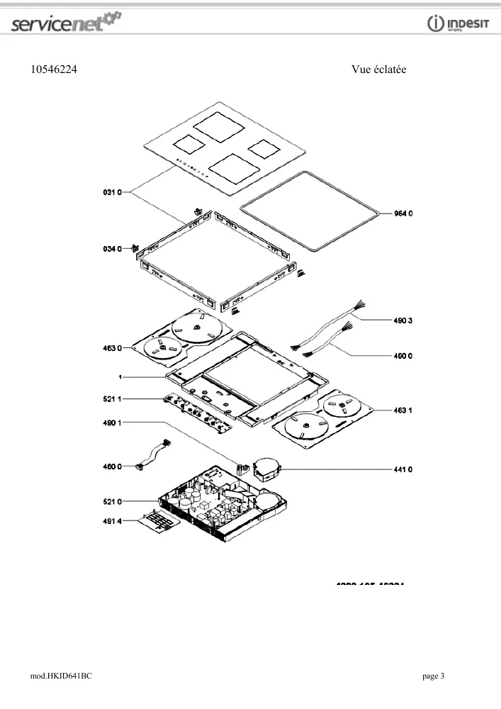 Vue éclatée HOTPOINT-ARISTON HKID641BC 104133