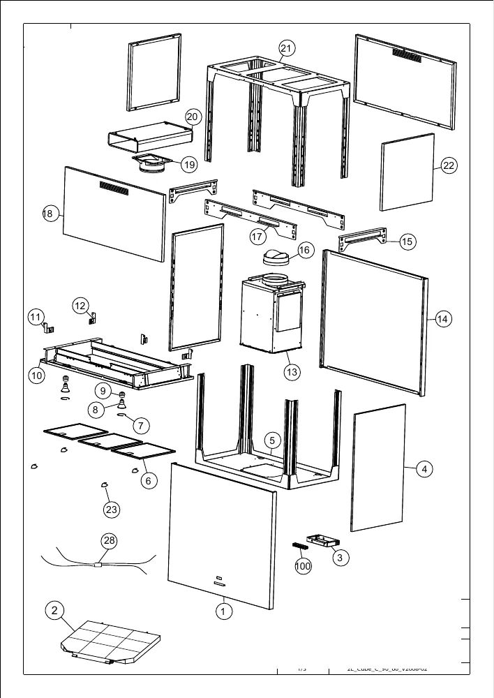 Vue éclatée ROBLIN CUBE C 900 SM INOX 6044006