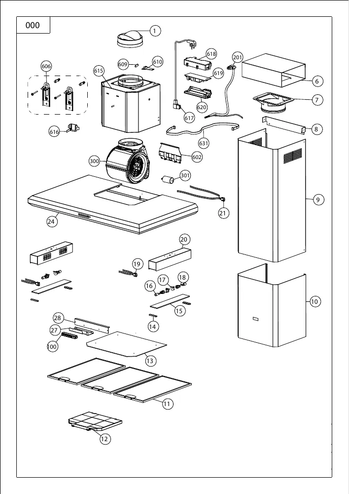 Vue éclatée ROBLIN ARROW M900 SM INOX 6041002