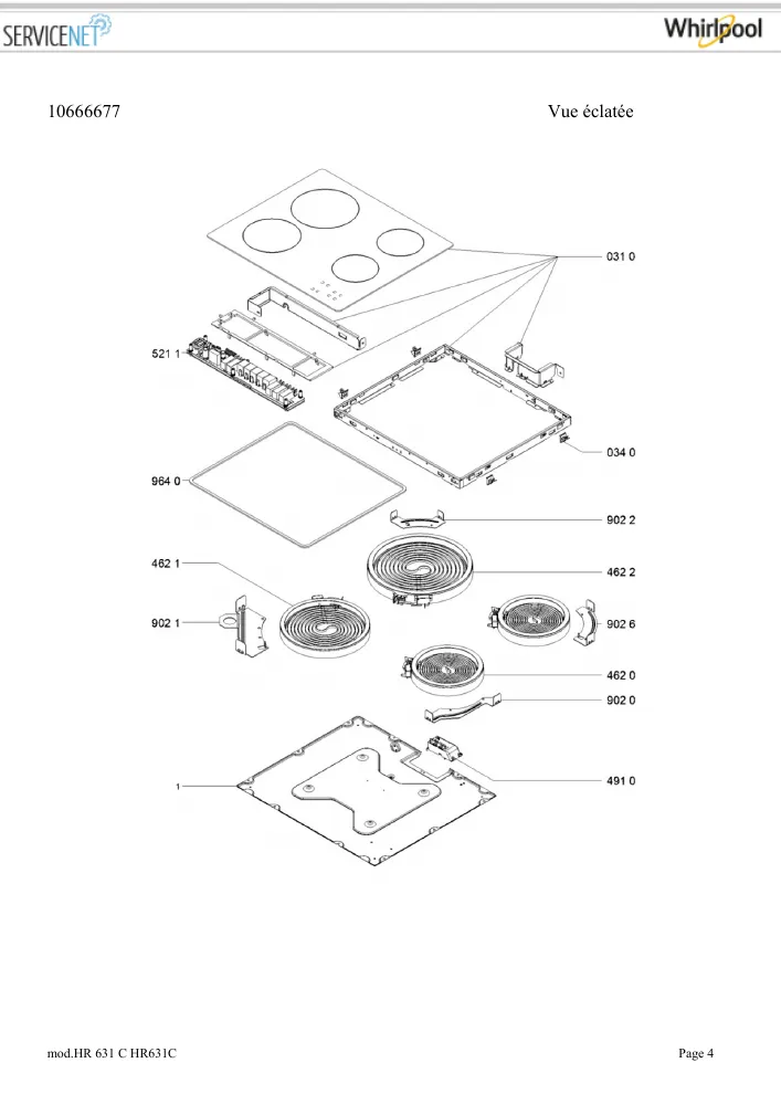 Vue éclatée HOTPOINT-ARISTON HR631C 104283