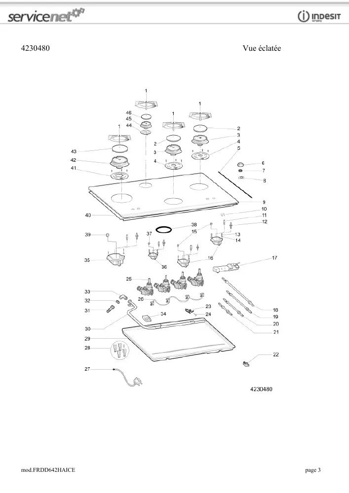 Vue éclatée HOTPOINT-ARISTON FRDD642HAICE 101196