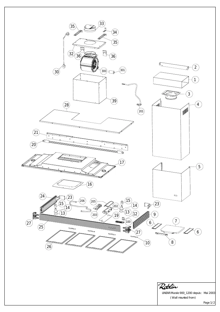 Vue éclatée ROBLIN LINEAR M120EE