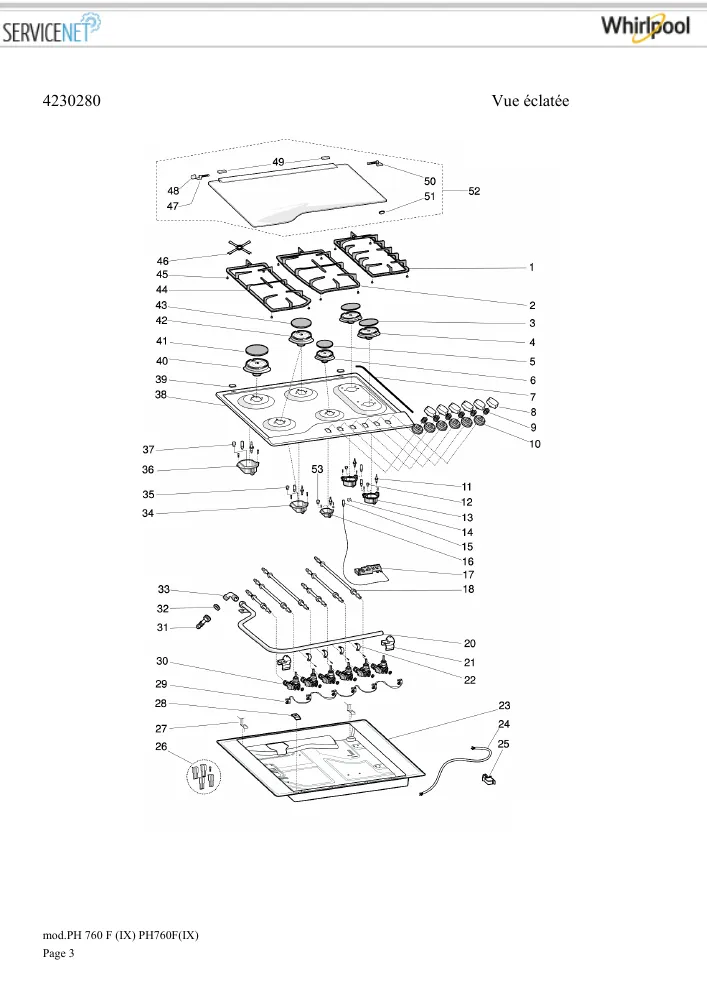 Vue éclatée HOTPOINT-ARISTON PH760F(IX) 34316