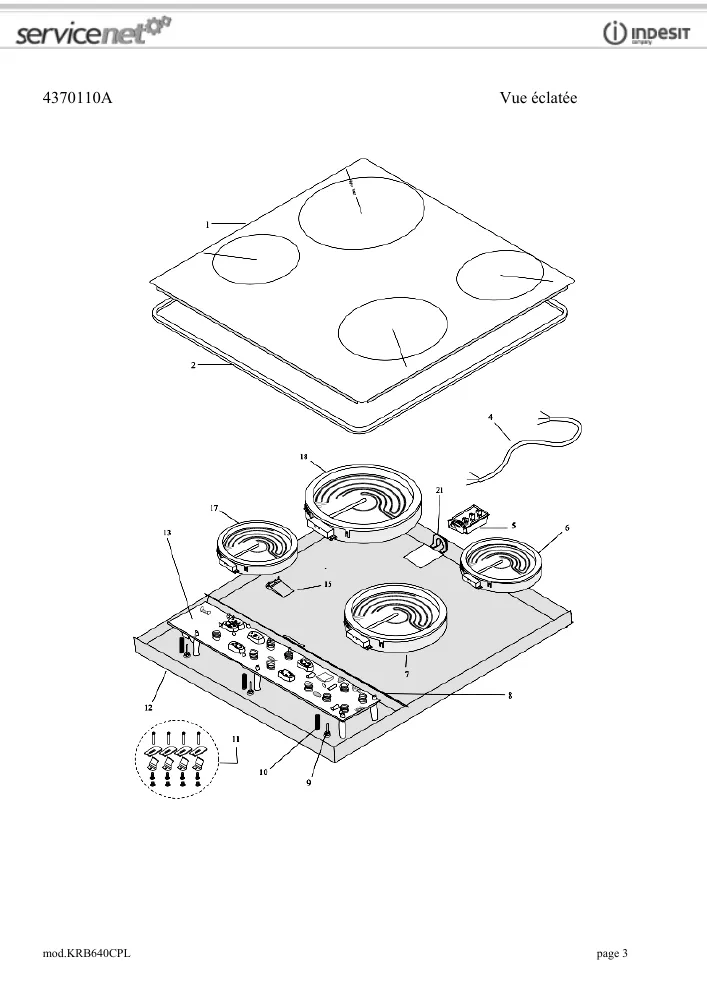Vue éclatée HOTPOINT-ARISTON KRB640CPL 83899