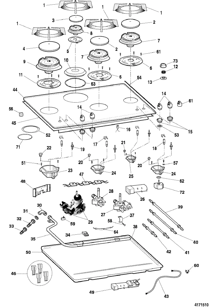 Vue éclatée HOTPOINT-ARISTON TD640ESBK 28796