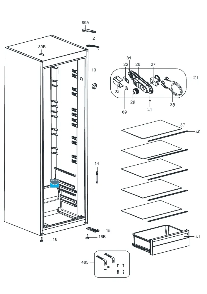 Vue éclatée Technical T1P250E 833638
