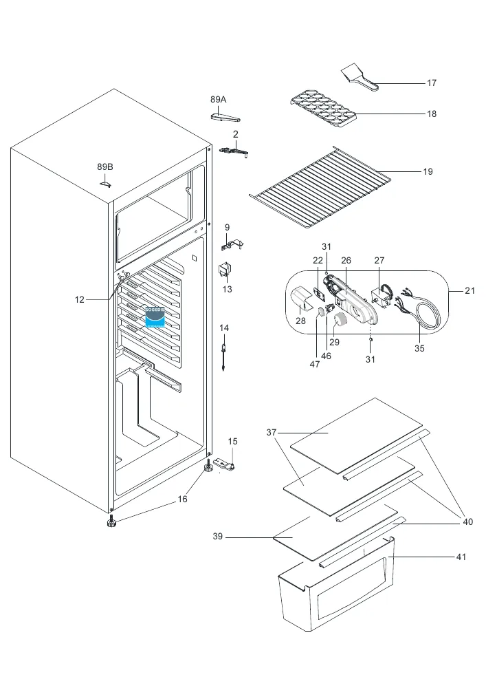 Vue éclatée Technical T2P168E 833648