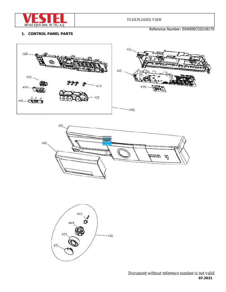 Vue éclatée Technical TML1044T0W