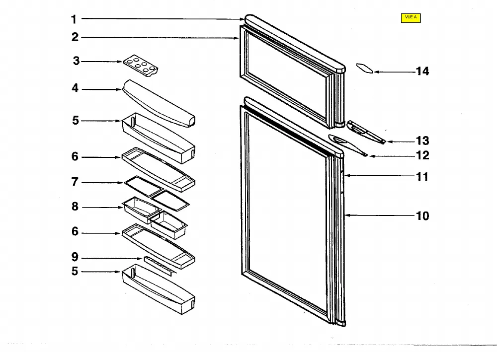 Vue éclatée VEDETTE RDP320 RDP320A