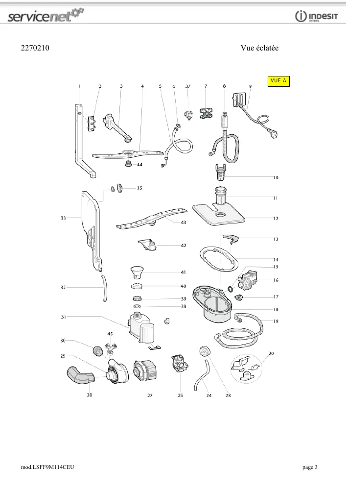 Vue éclatée HOTPOINT-ARISTON LSFF9M114CEU 86772