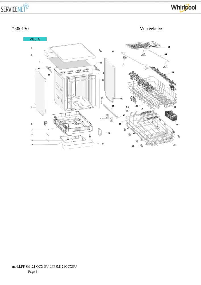 Vue éclatée HOTPOINT-ARISTON LFF8M121OCXEU 82915