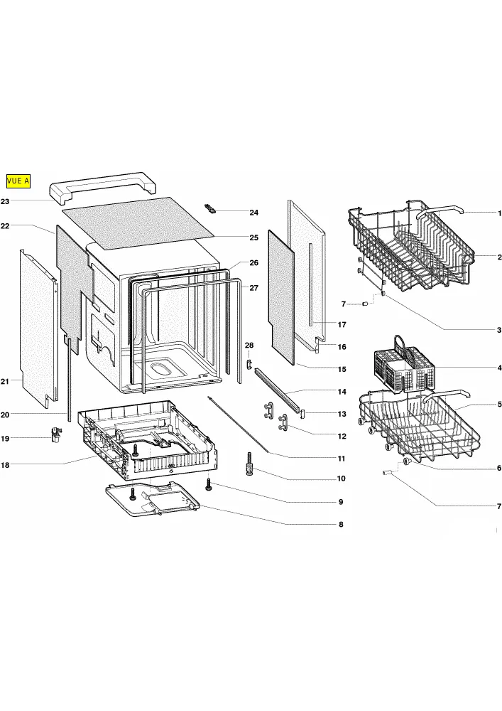 Vue éclatée HOTPOINT-ARISTON LFSA+2284AIX 74681