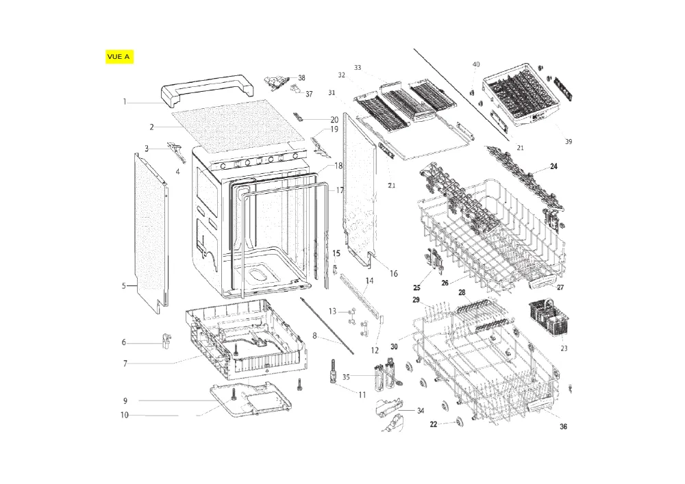 Vue éclatée HOTPOINT-ARISTON HIO3T21WE 61532760100