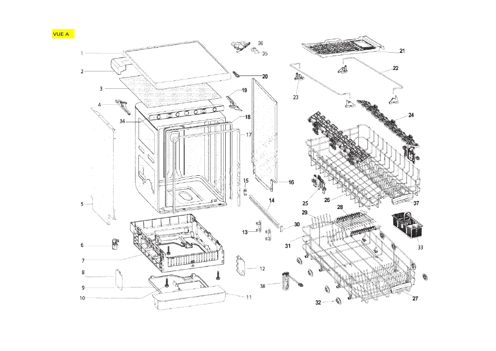 Vue éclatée HOTPOINT-ARISTON HRFC3C24 61053340100