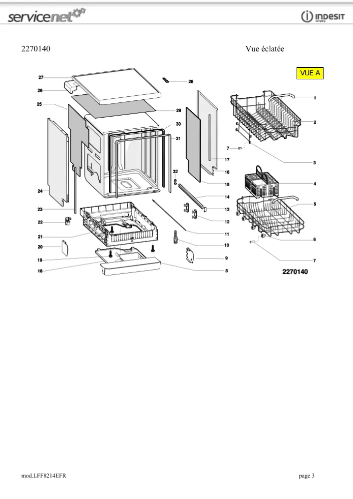 Vue éclatée HOTPOINT-ARISTON LFF8214EXFR 74976