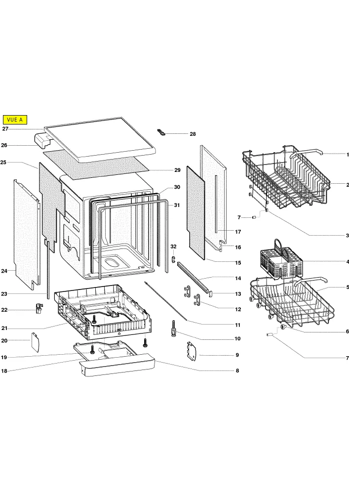 Vue éclatée HOTPOINT-ARISTON LSF825FRHA 63164