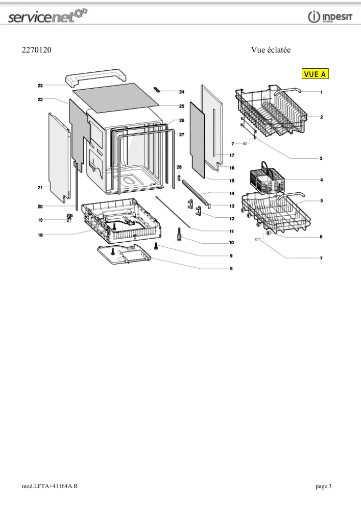 Vue éclatée HOTPOINT-ARISTON LFTA+41164A.R LFTA+41164AR 79855
