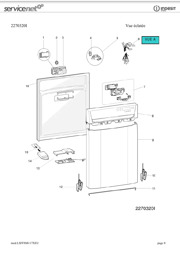 Vue éclatée HOTPOINT-ARISTON LSFF8M117XEU 86766