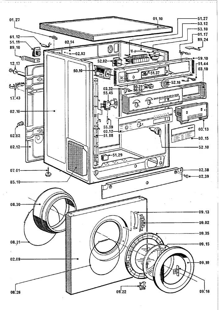 Vue éclatée BAUKNECHT WA9872.WSF WA9872WSF 855402129000