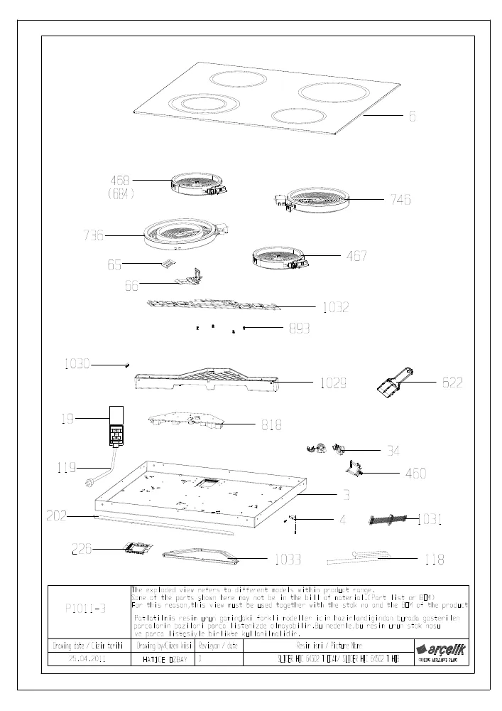 Vue éclatée BEKO HIC64502T 7756288606