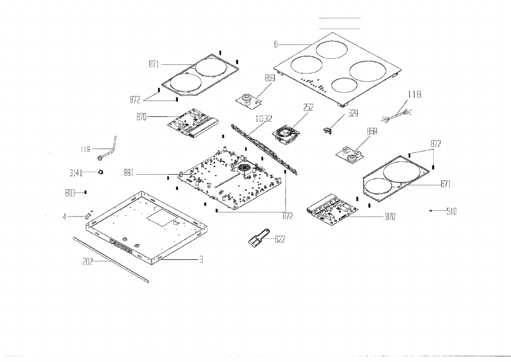 Vue éclatée BEKO HII63501T 7757188609