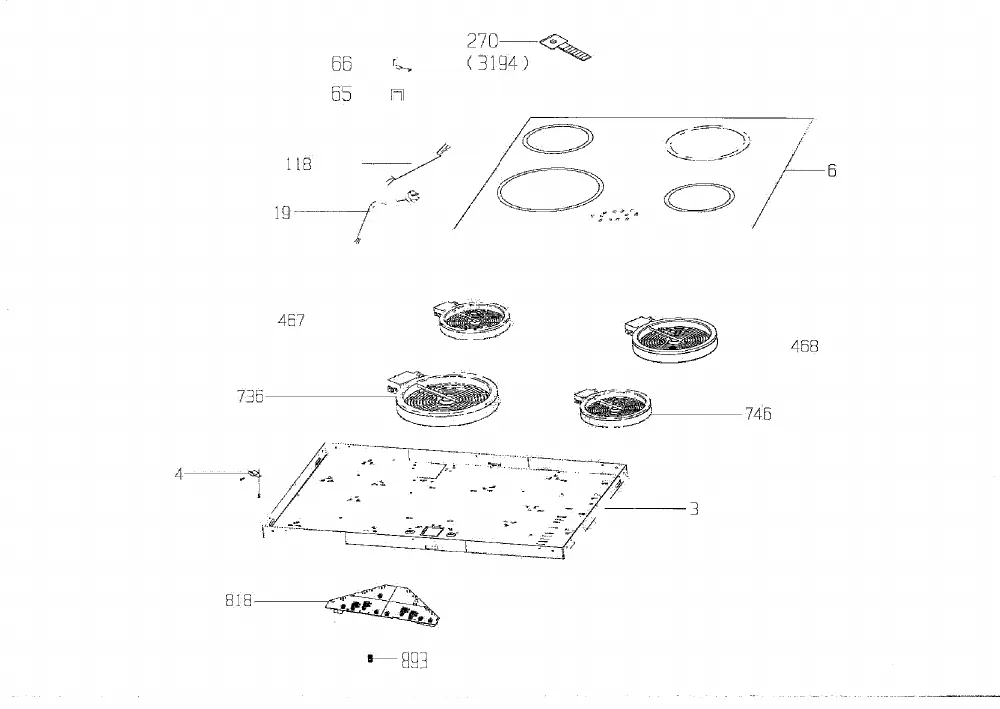 Vue éclatée BEKO HIC64401 7756287633
