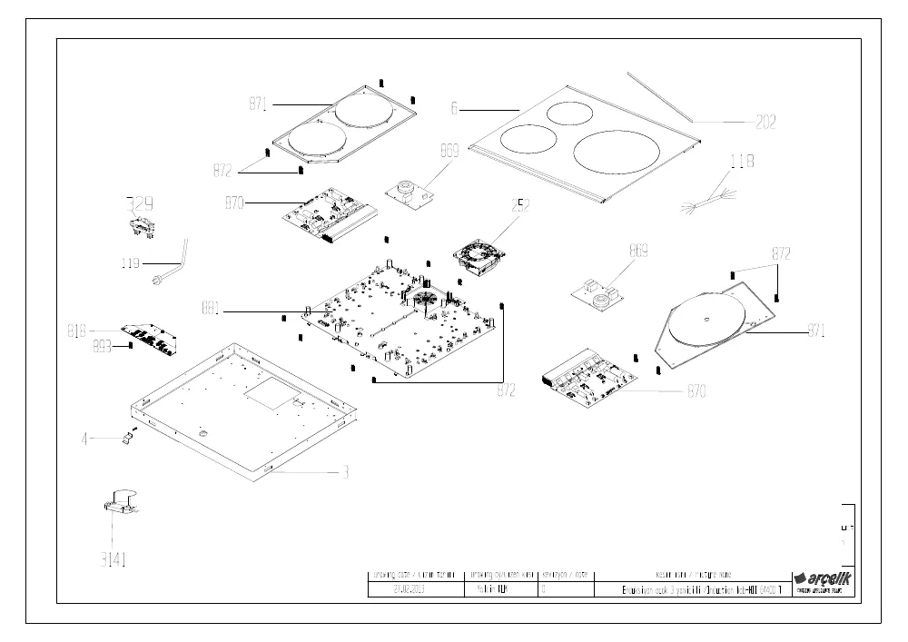 Vue éclatée BEKO HIC63403BT 7757187667