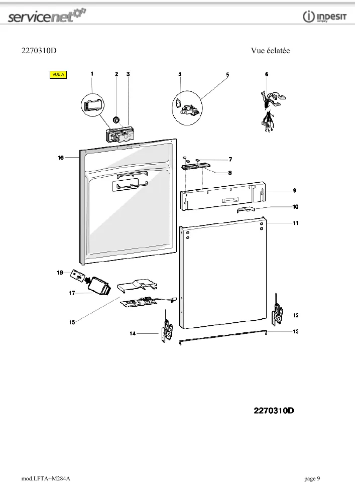Vue éclatée HOTPOINT-ARISTON LFTA+M284A 78182