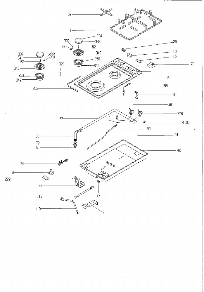 Vue éclatée BEKO HDG32210SW 7725588340